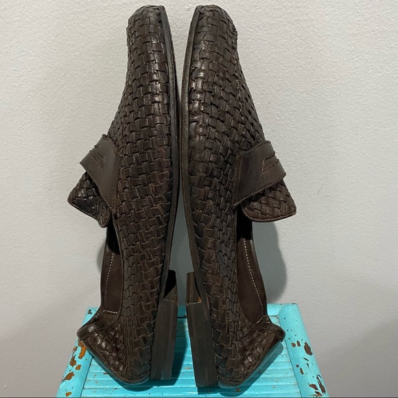 Andrea Ventura Firenze Brown Woven Italian Leather Loafers 43 main image 14
